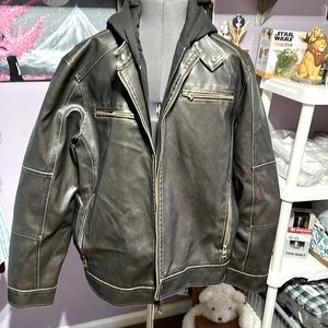 Men’s Guess 2XL Leather Bomber Jacket